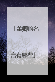 董卿的名言有哪些