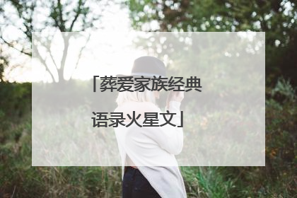 葬爱家族经典语录火星文