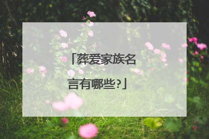 葬爱家族名言有哪些?