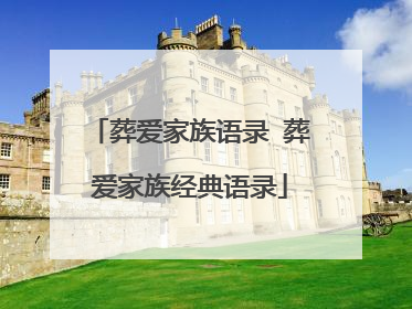 葬爱家族语录 葬爱家族经典语录