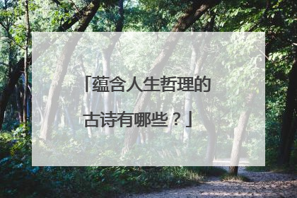 蕴含人生哲理的古诗有哪些?