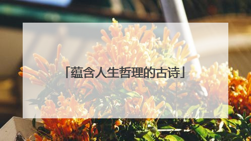 蕴含人生哲理的古诗