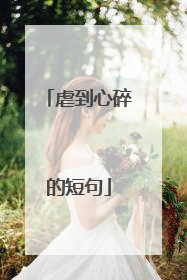 虐到心碎的短句