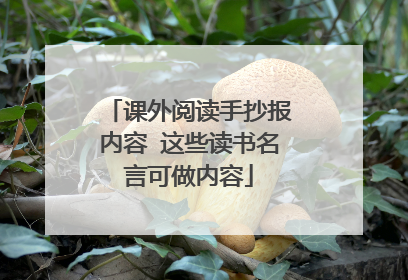 课外阅读手抄报内容 这些读书名言可做内容