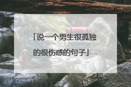 说一个男生很孤独的很伤感的句子