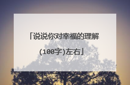 说说你对幸福的理解(100字)左右