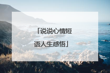 说说心情短语人生感悟
