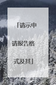 请示申请报告格式及其