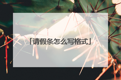 请假条怎么写格式