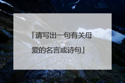 请写出一句有关母爱的名言或诗句