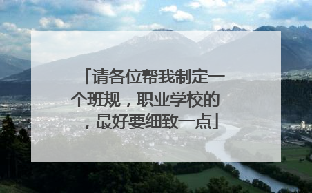 请各位帮我制定一个班规,职业学校的,最好要细致一点