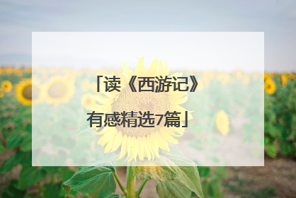 读《西游记》有感精选7篇