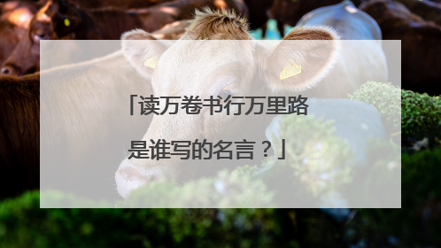 读万卷书行万里路是谁写的名言？