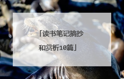 读书笔记摘抄和赏析10篇