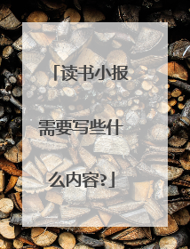 读书小报需要写些什么内容?