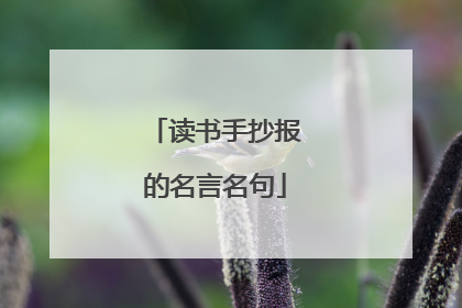 读书手抄报的名言名句