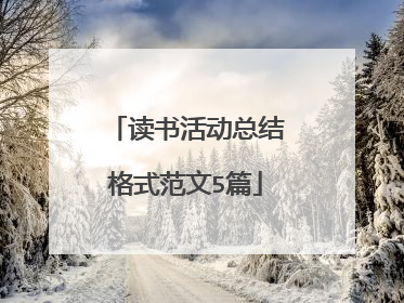 读书活动总结格式范文5篇