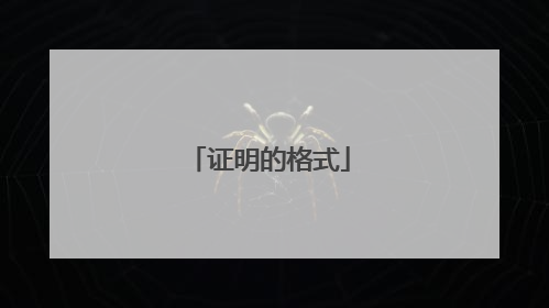 证明的格式