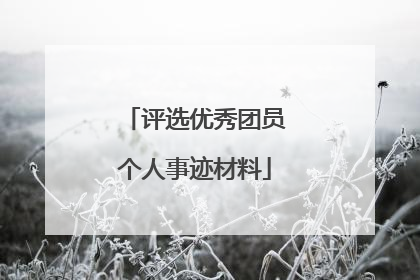 评选优秀团员个人事迹材料