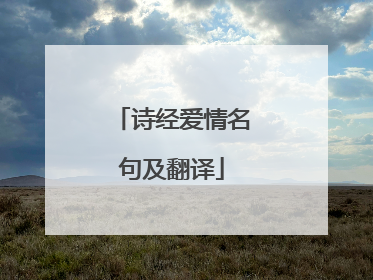 诗经爱情名句及翻译