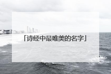 诗经中最唯美的名字