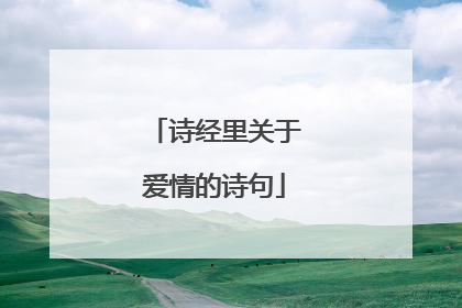诗经里关于爱情的诗句