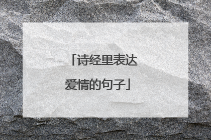 诗经里表达爱情的句子