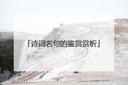 诗词名句的鉴赏赏析