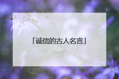 诚信的古人名言