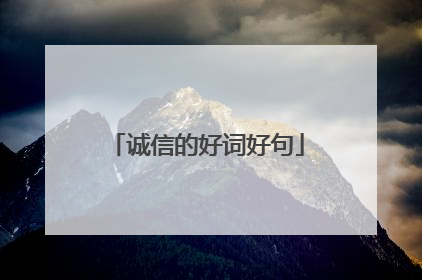 诚信的好词好句