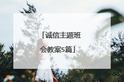 诚信主题班会教案5篇