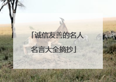 诚信友善的名人名言大全摘抄