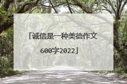 诚信是一种美德作文600字2022