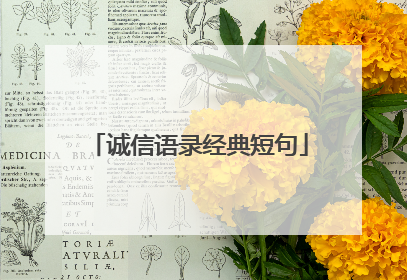 诚信语录经典短句