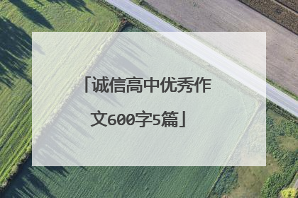 诚信高中优秀作文600字5篇