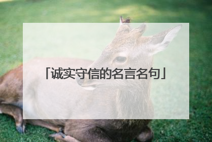 诚实守信的名言名句