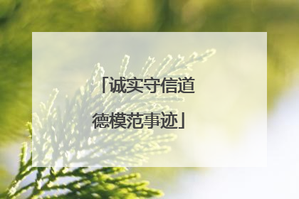 诚实守信道德模范事迹