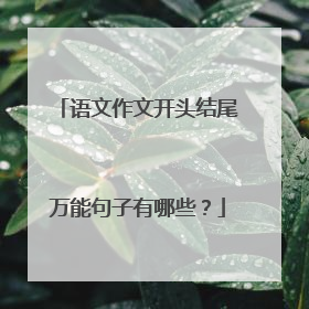 语文作文开头结尾万能句子有哪些?