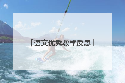 语文优秀教学反思
