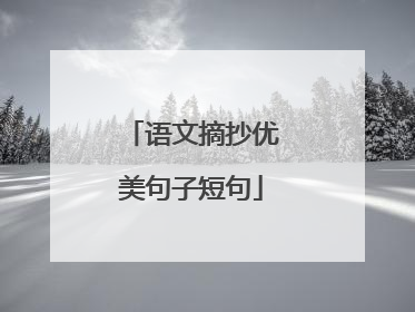 语文摘抄优美句子短句