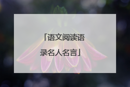 语文阅读语录名人名言