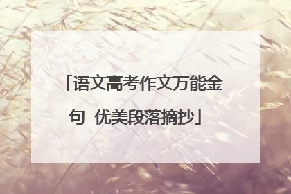 语文高考作文万能金句 优美段落摘抄