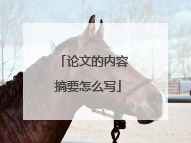 论文的内容摘要怎么写