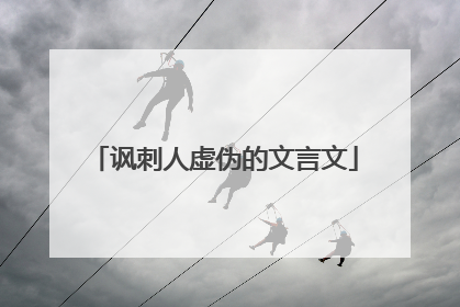 讽刺人虚伪的文言文