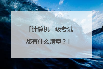 计算机一级考试都有什么题型?