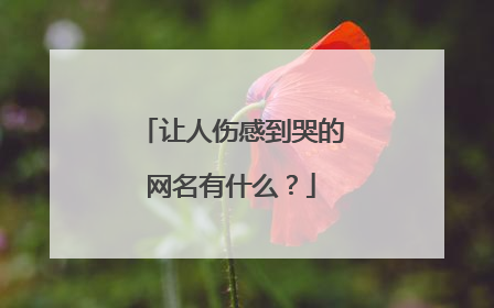 让人伤感到哭的网名有什么？