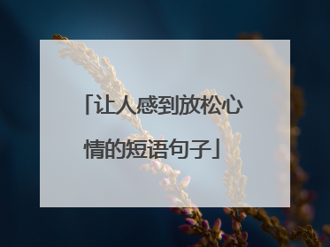 让人感到放松心情的短语句子