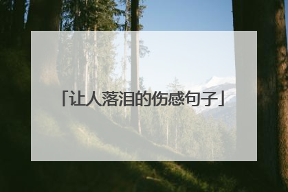 让人落泪的伤感句子