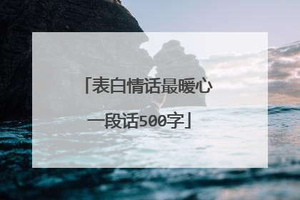 表白情话最暖心一段话500字