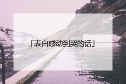 表白感动到哭的话
